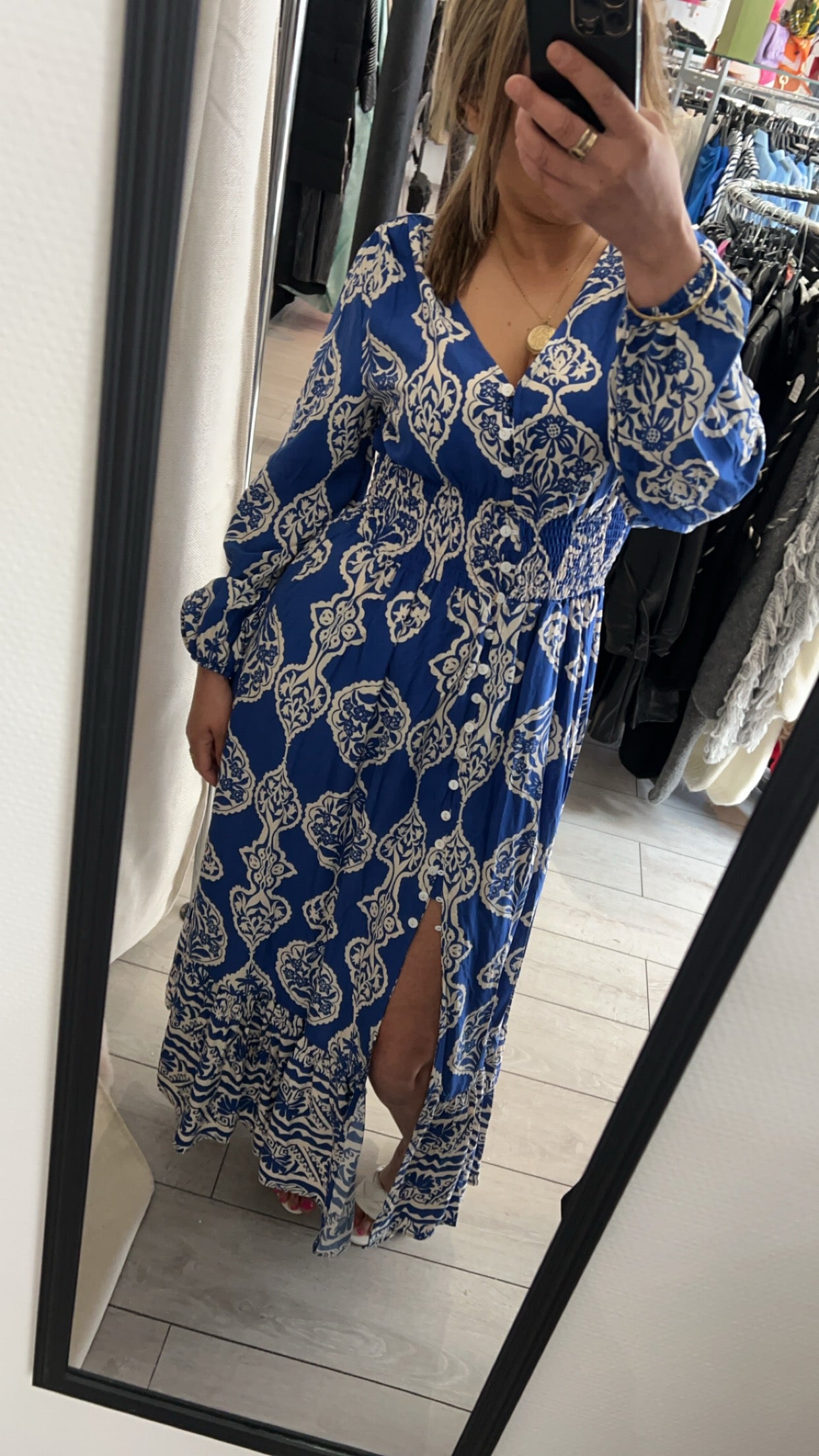 Robe longue a motif