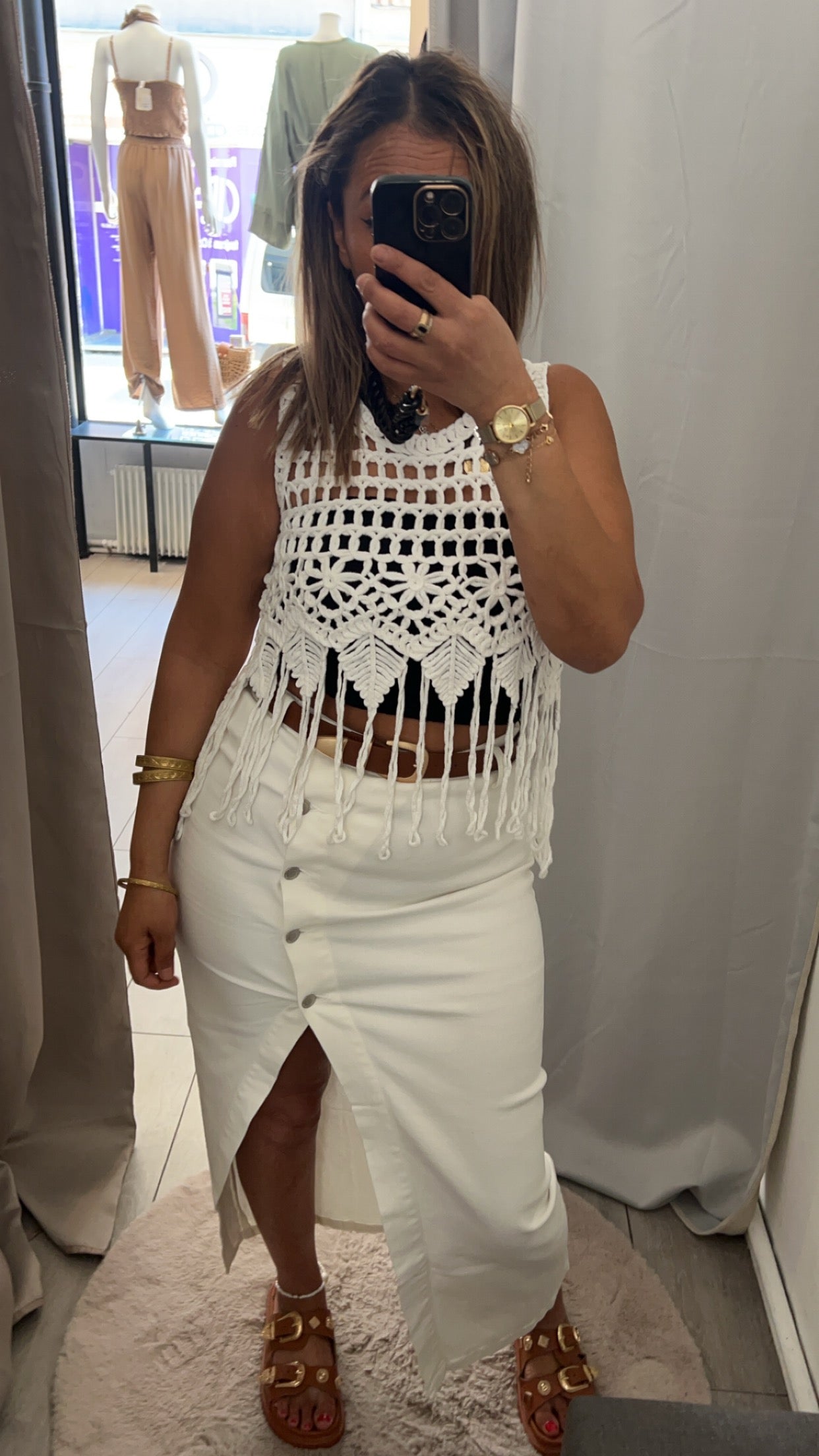 Top Crochet Blanc